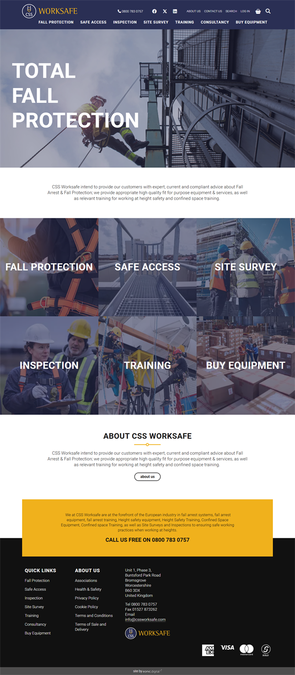 CSS Worksafe Home Page on Desktop